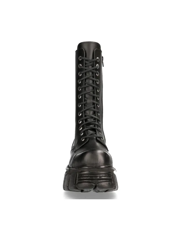 WomenMen Boot Black Tower With Laces MMili211C14 New Rock Boots WomenMen Boot Black Tower With Laces MMili211C14 New Rock Boots
