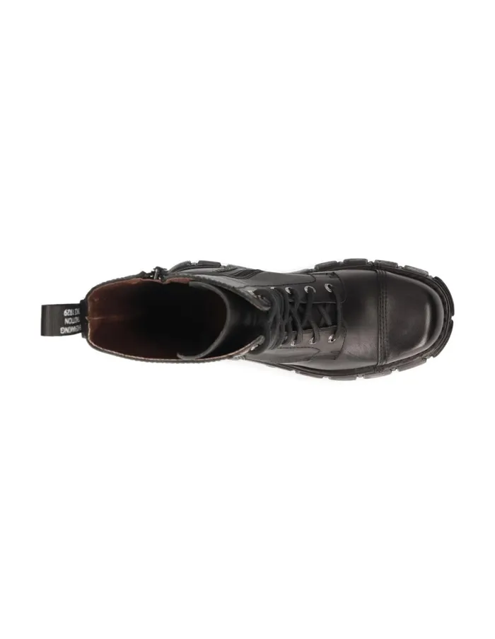 WomenMen Boot Black Tower With Laces MMili211C14 New Rock Boots WomenMen Boot Black Tower With Laces MMili211C14 New Rock Boots