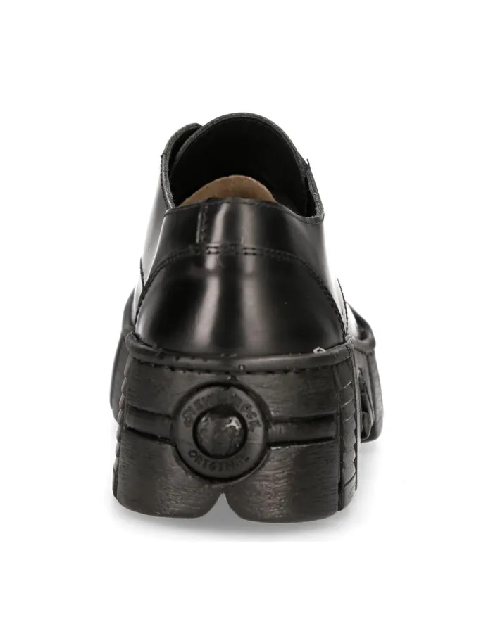 WomenMen Shoe Black Tower With Laces MWall042S1 New Rock Shoes
