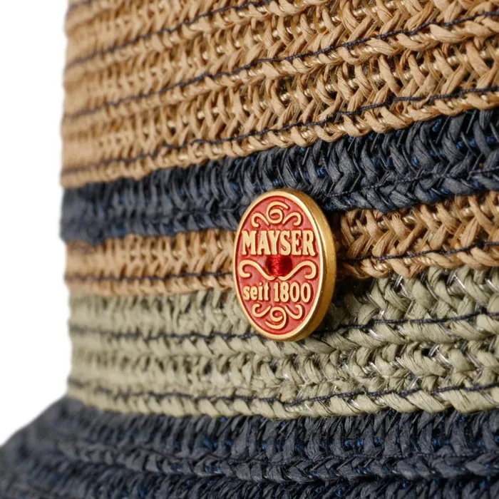 WomenMen Straw Hats Mayser Jerome Trilby Straw Hat Bluebeige WomenMen Straw Hats Mayser Jerome Trilby Straw Hat Bluebeige