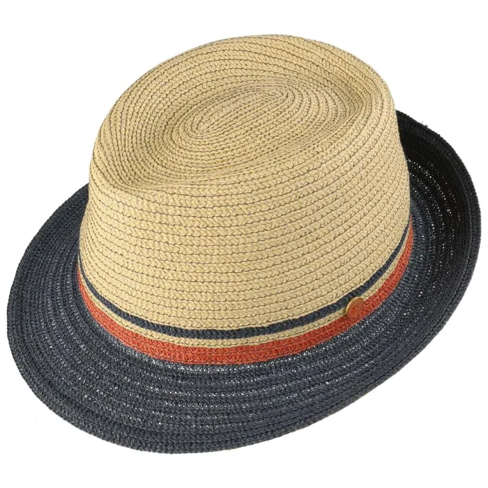 WomenMen Straw Hats Mayser Jerome Trilby Straw Hat Bluebeige WomenMen Straw Hats Mayser Jerome Trilby Straw Hat Bluebeige