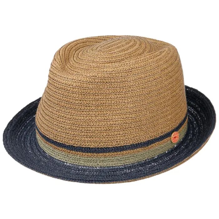 WomenMen Straw Hats Mayser Jerome Trilby Straw Hat Bluebeige WomenMen Straw Hats Mayser Jerome Trilby Straw Hat Bluebeige