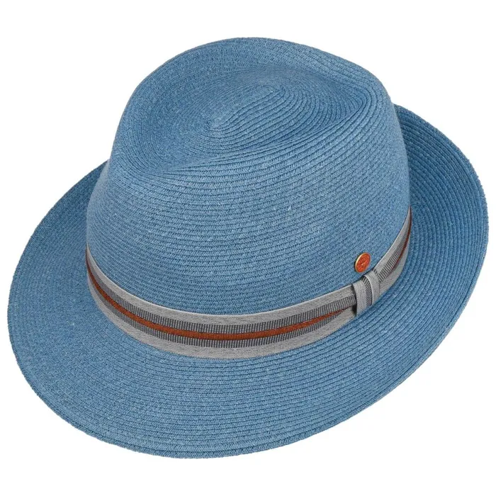 WomenMen Straw Hats Mayser New Classic Maleo Trilby Straw Hat Blue