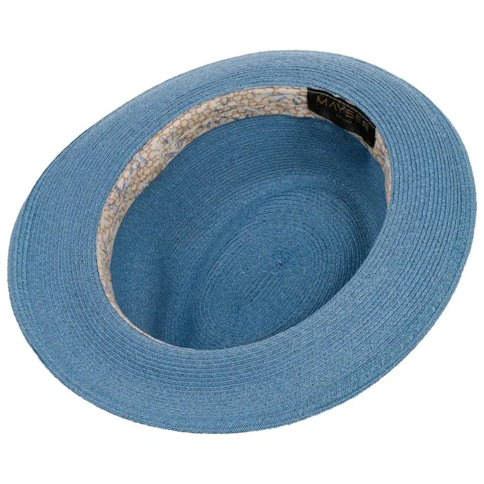 WomenMen Straw Hats Mayser New Classic Maleo Trilby Straw Hat Blue