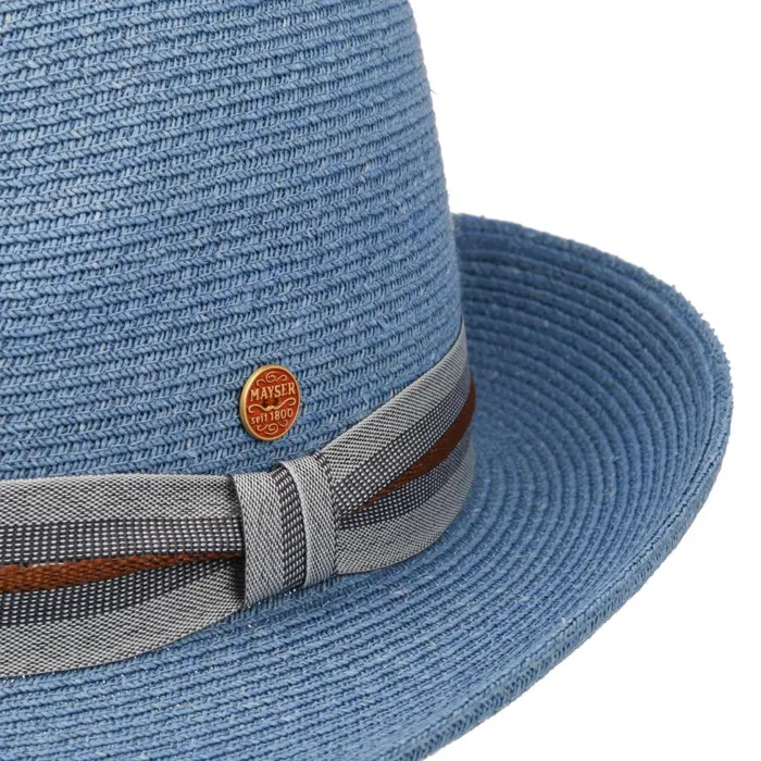 WomenMen Straw Hats Mayser New Classic Maleo Trilby Straw Hat Blue
