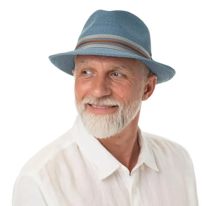 WomenMen Straw Hats Mayser New Classic Maleo Trilby Straw Hat Blue