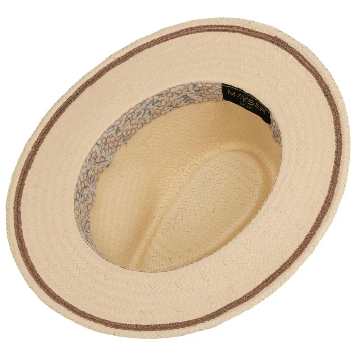 WomenMen Traveler Hats Mayser Mathis Striped Band Straw Hat Nature WomenMen Traveler Hats Mayser Mathis Striped Band Straw Hat Nature