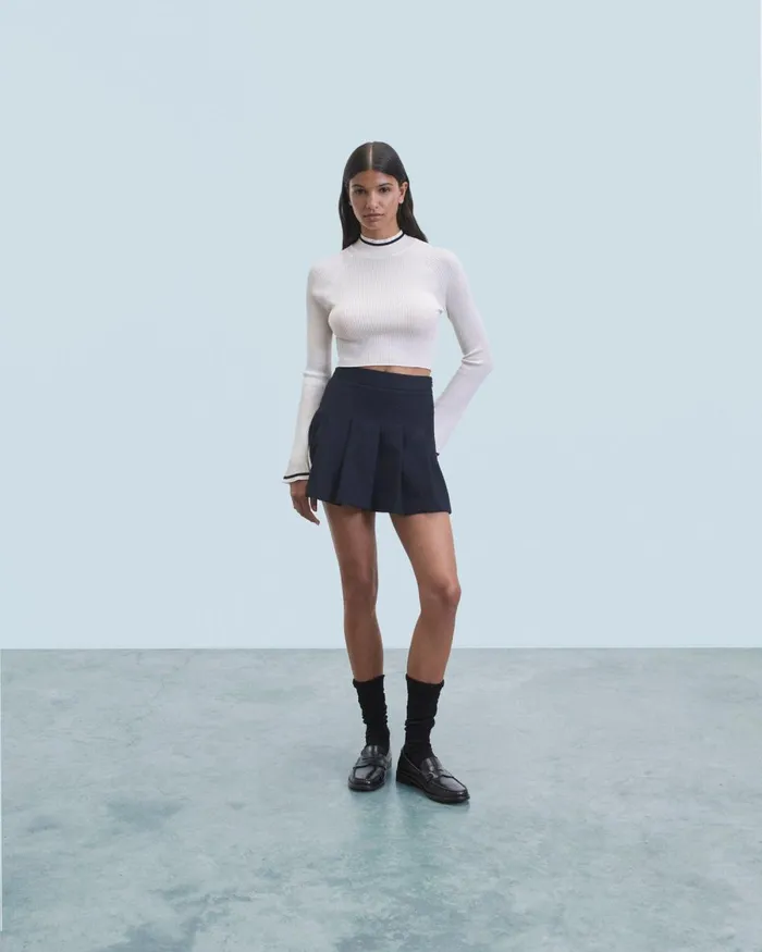 Women Merino Wool Sweaters From Future Mock Neck Sweater Sand