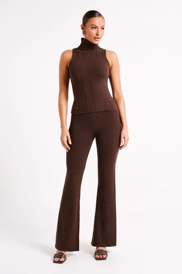 Women Meshki Bottoms Angelina Knit Pants 8211 Chocolate
