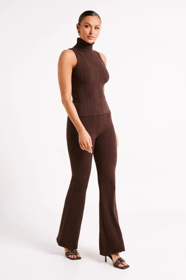Women Meshki Bottoms Angelina Knit Pants 8211 Chocolate