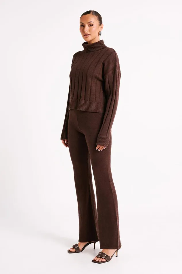 Women Meshki Bottoms Angelina Knit Pants 8211 Chocolate