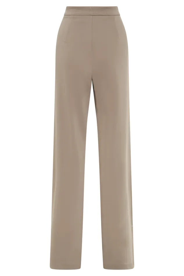 Women Meshki Bottoms Antonia Pleated Wide Leg Pants 8211 Mushroom