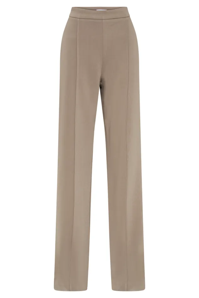 Women Meshki Bottoms Antonia Pleated Wide Leg Pants 8211 Mushroom