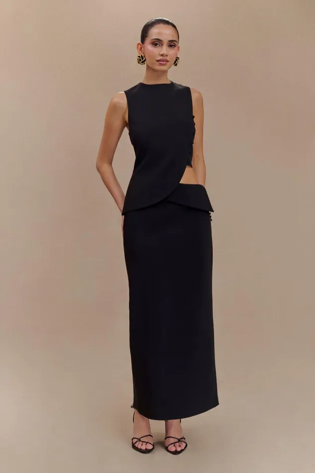 Women Meshki Bottoms Astrid Suiting Midi Skirt 8211 Black