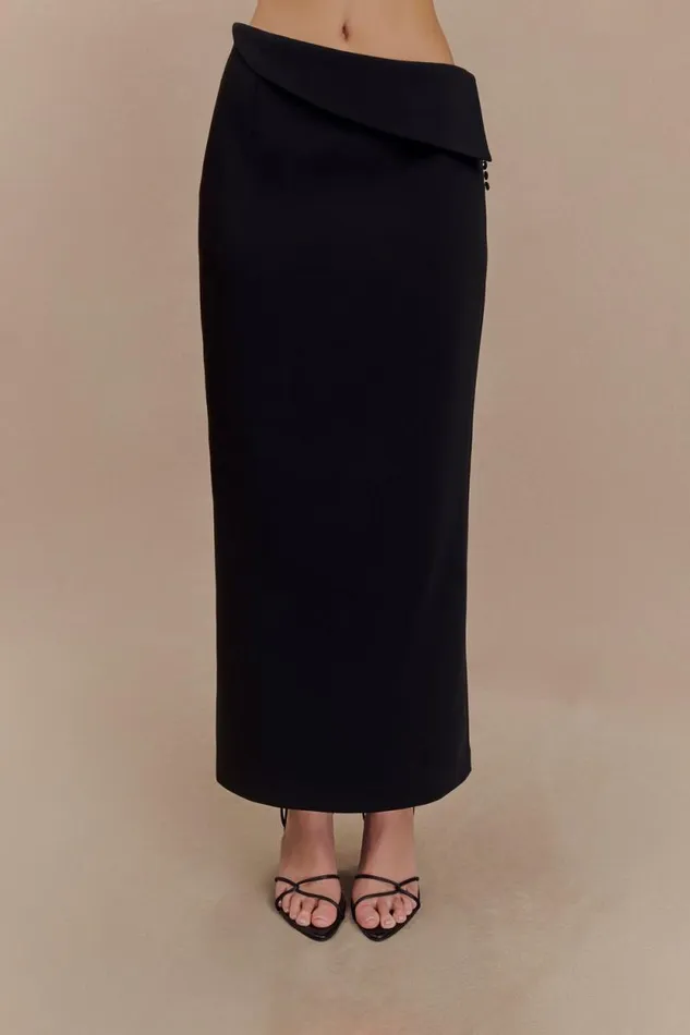 Women Meshki Bottoms Astrid Suiting Midi Skirt 8211 Black