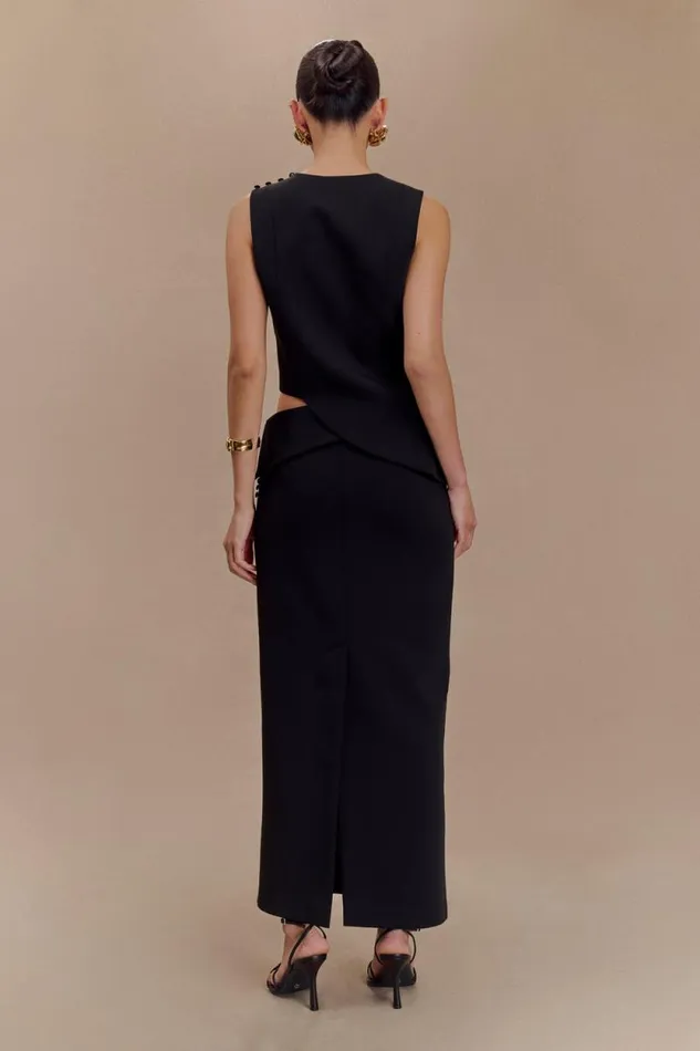Women Meshki Bottoms Astrid Suiting Midi Skirt 8211 Black