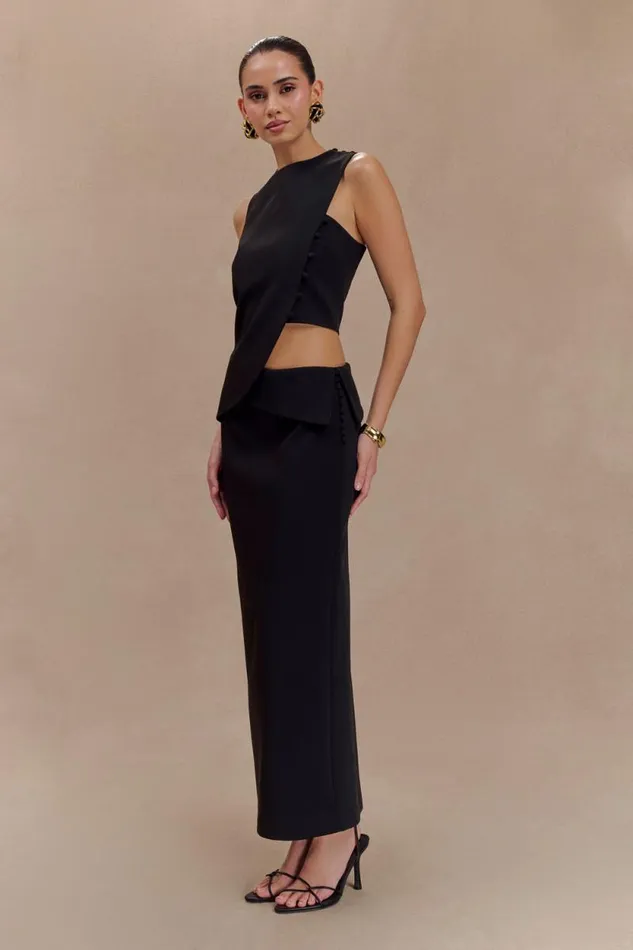 Women Meshki Bottoms Astrid Suiting Midi Skirt 8211 Black