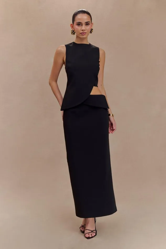 Women Meshki Bottoms Astrid Suiting Midi Skirt 8211 Black