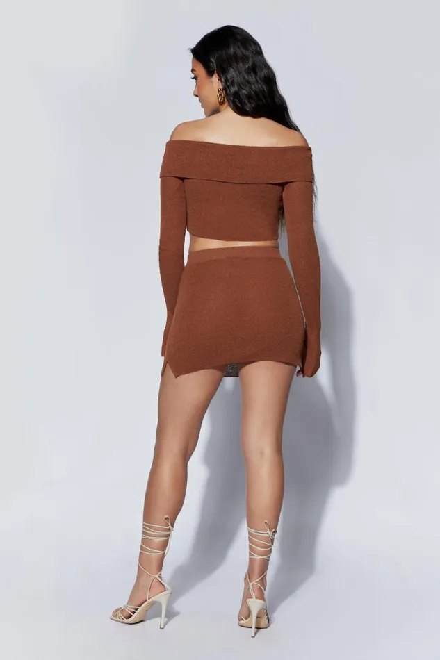 Women Meshki Bottoms Esme Knit Mini Skirt 8211 Clay
