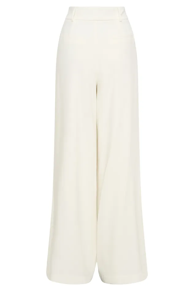 Women Meshki Bottoms Jacqueline Pleated Wide Leg Pants 8211 Ivory