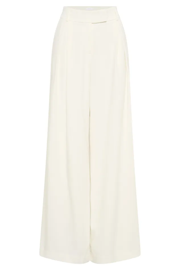 Women Meshki Bottoms Jacqueline Pleated Wide Leg Pants 8211 Ivory