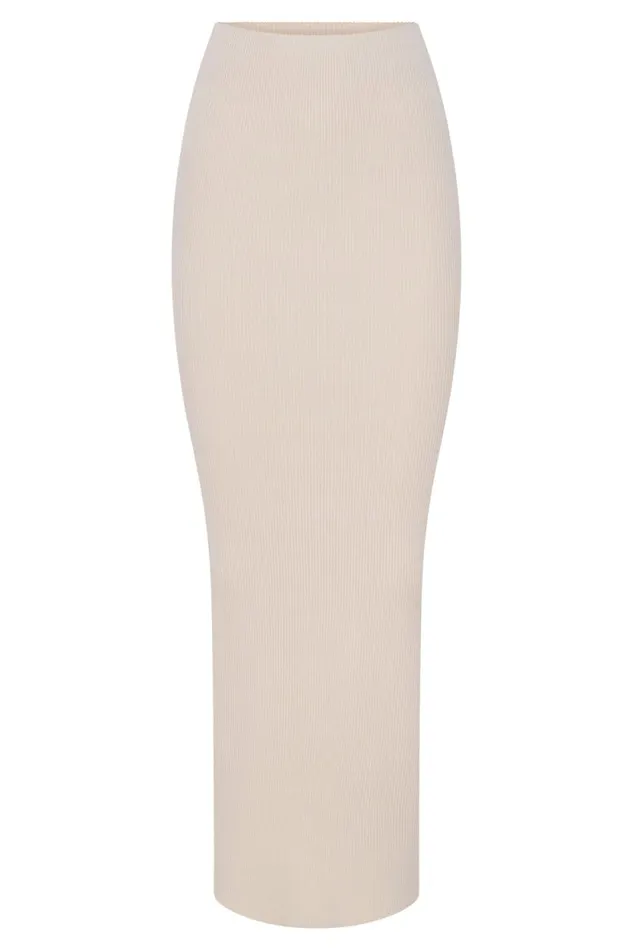 Women Meshki Bottoms Kaesha Split Maxi Knitted Skirt 8211 Bone