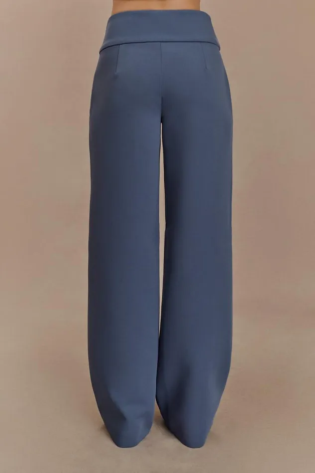 Women Meshki Bottoms Lindie Straight Leg Suiting Pants 8211 Steel