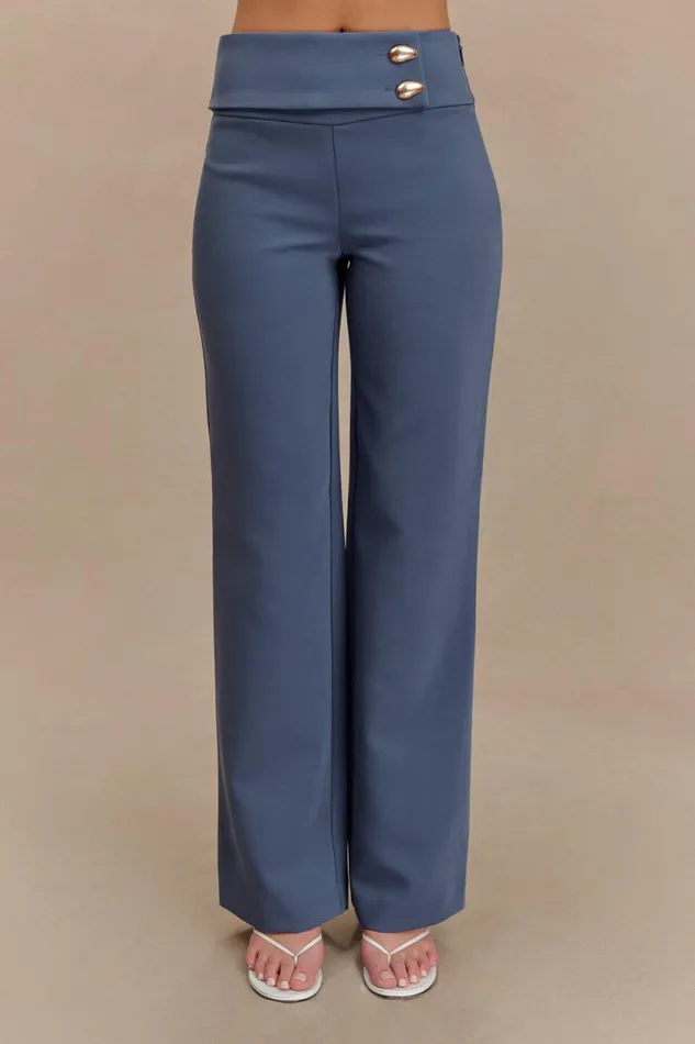 Women Meshki Bottoms Lindie Straight Leg Suiting Pants 8211 Steel
