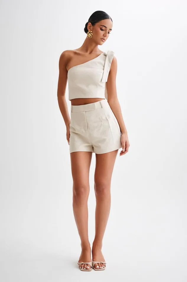 Women Meshki Bottoms Massima Linen Shorts 8211 Natural
