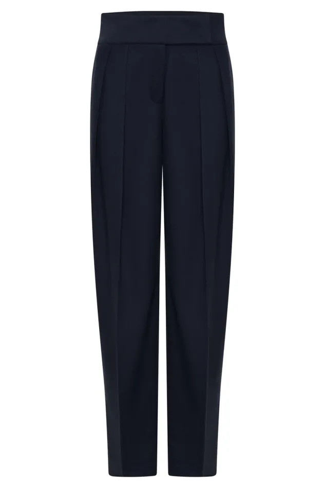 Women Meshki Bottoms Penelope Pleated High Waisted Pants 8211 Dark Navy