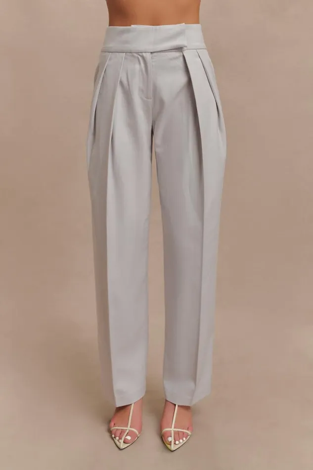 Women Meshki Bottoms Penelope Pleated High Waisted Pants 8211 Grey
