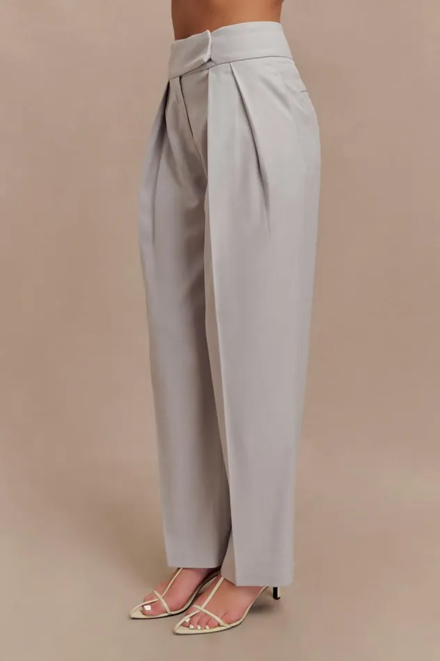 Women Meshki Bottoms Penelope Pleated High Waisted Pants 8211 Grey