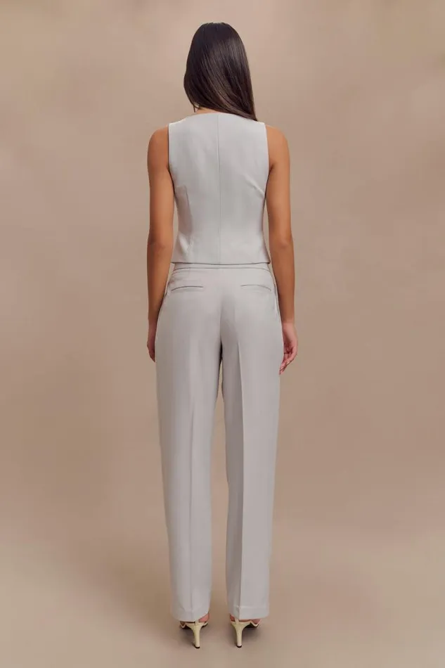 Women Meshki Bottoms Penelope Pleated High Waisted Pants 8211 Grey