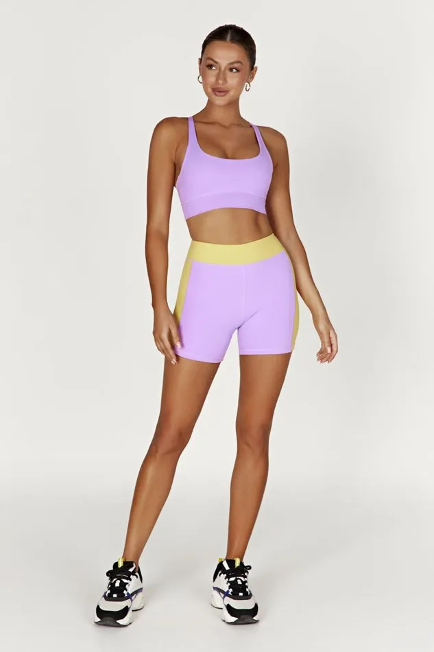 Women Meshki Bottoms Taleah Two Tone Shorts 8211 LilacYellow
