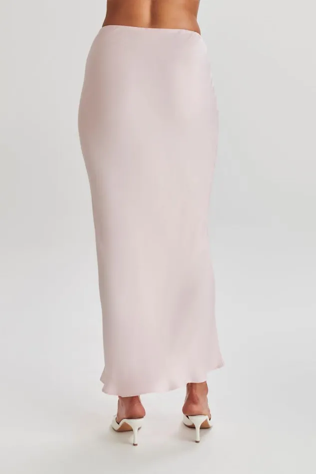 Women Meshki Bottoms Violeta Satin Maxi Skirt 8211 Fairy Floss Pink