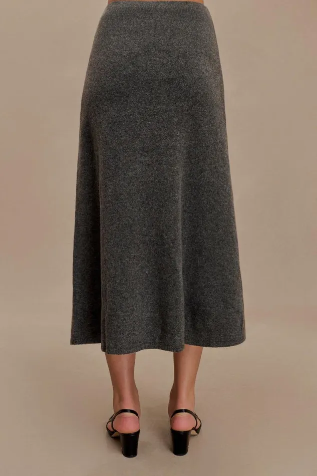Women Meshki Bottoms Vivica Knit Maxi Skirt 8211 Charcoal Marle