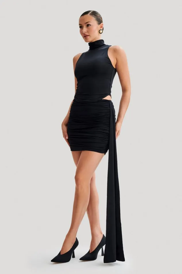 Women Meshki Bottoms Wren Slinky Mini Skirt 8211 Black