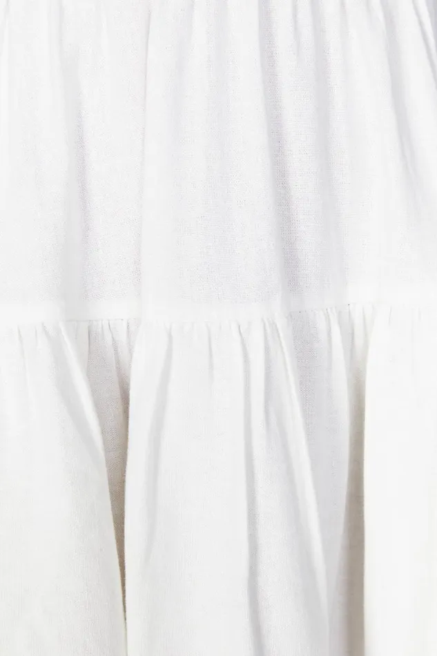 Women Meshki Dresses Adriana Linen Midi Dress 8211 White