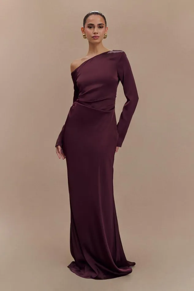 Women Meshki Dresses Avery Long Sleeve Maxi Dress 8211 Plum