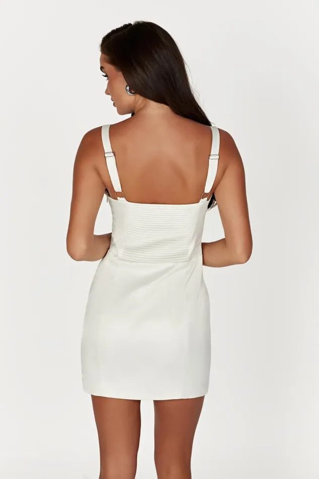 Women Meshki Dresses Azaria Hook And Eye Mini Dress 8211 Ivory