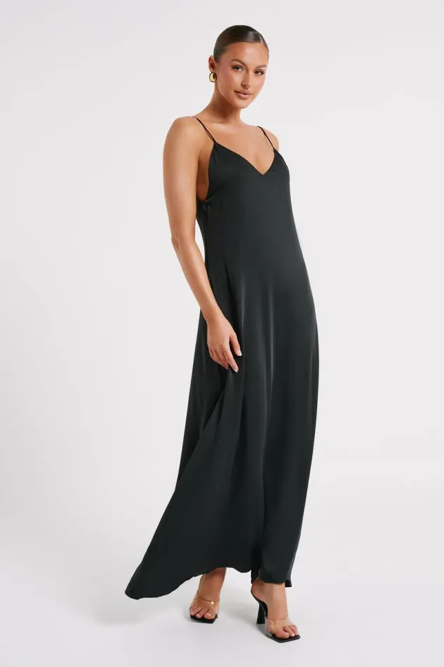 Women Meshki Dresses Beatrice Flowy Maxi Dress 8211 Black