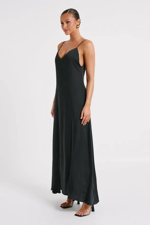 Women Meshki Dresses Beatrice Flowy Maxi Dress 8211 Black
