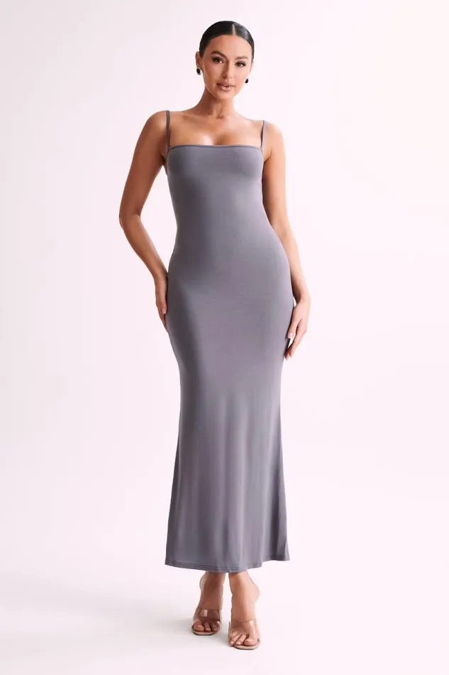 Women Meshki Dresses Cassie Modal Fishtail Maxi Dress 8211 Slate Grey