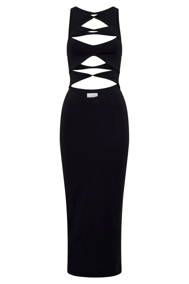 Women Meshki Dresses Chloe Cut Out Maxi Dress 8211 Black