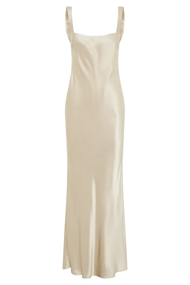 Women Meshki Dresses Ensley Satin Maxi Dress 8211 Champagne