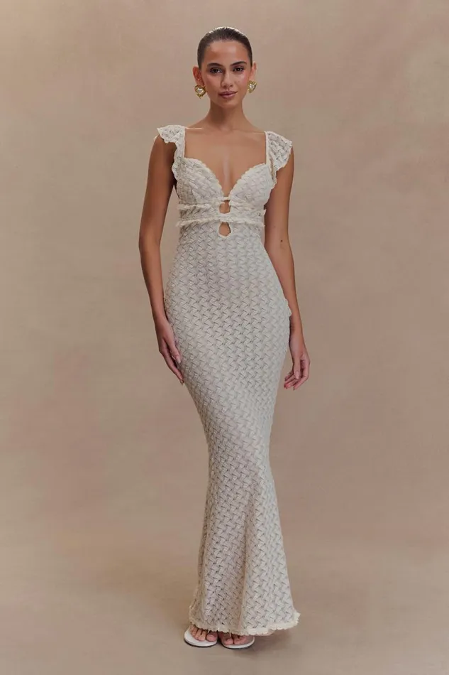 Women Meshki Dresses Ezra Lace Maxi Dress 8211 Ivory