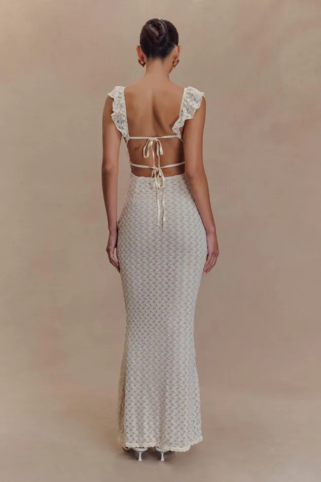 Women Meshki Dresses Ezra Lace Maxi Dress 8211 Ivory