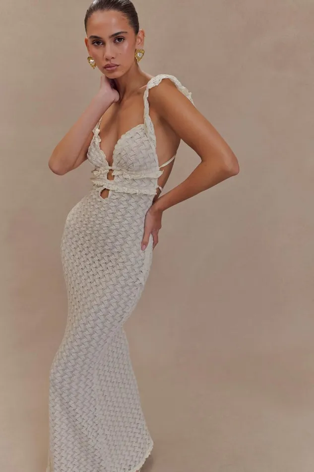 Women Meshki Dresses Ezra Lace Maxi Dress 8211 Ivory