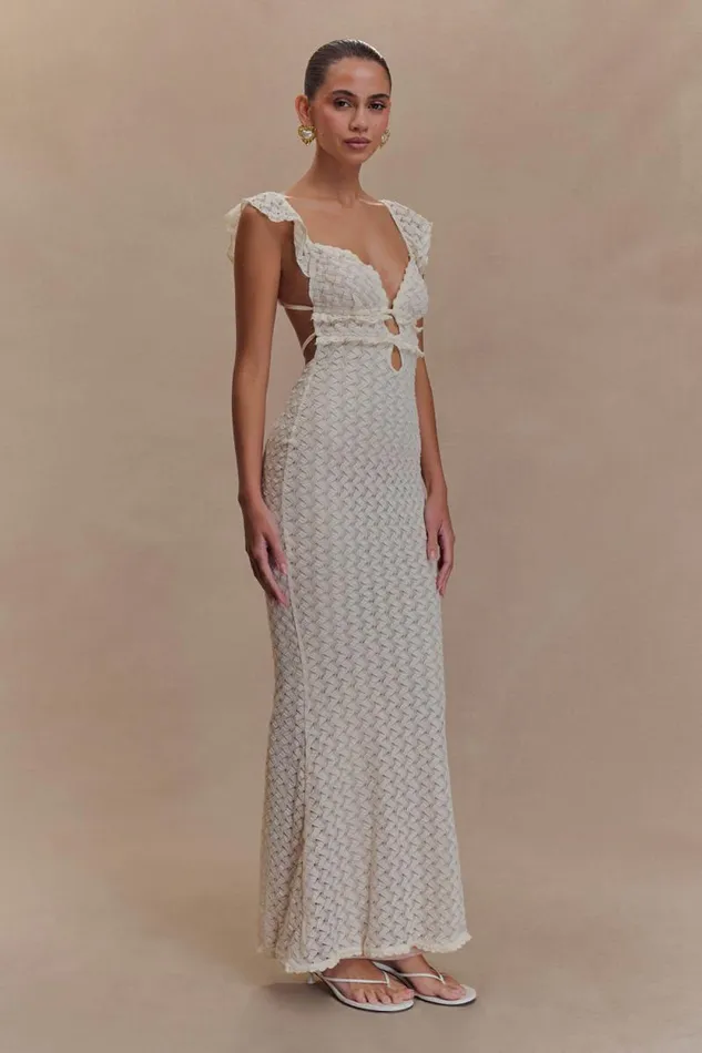 Women Meshki Dresses Ezra Lace Maxi Dress 8211 Ivory