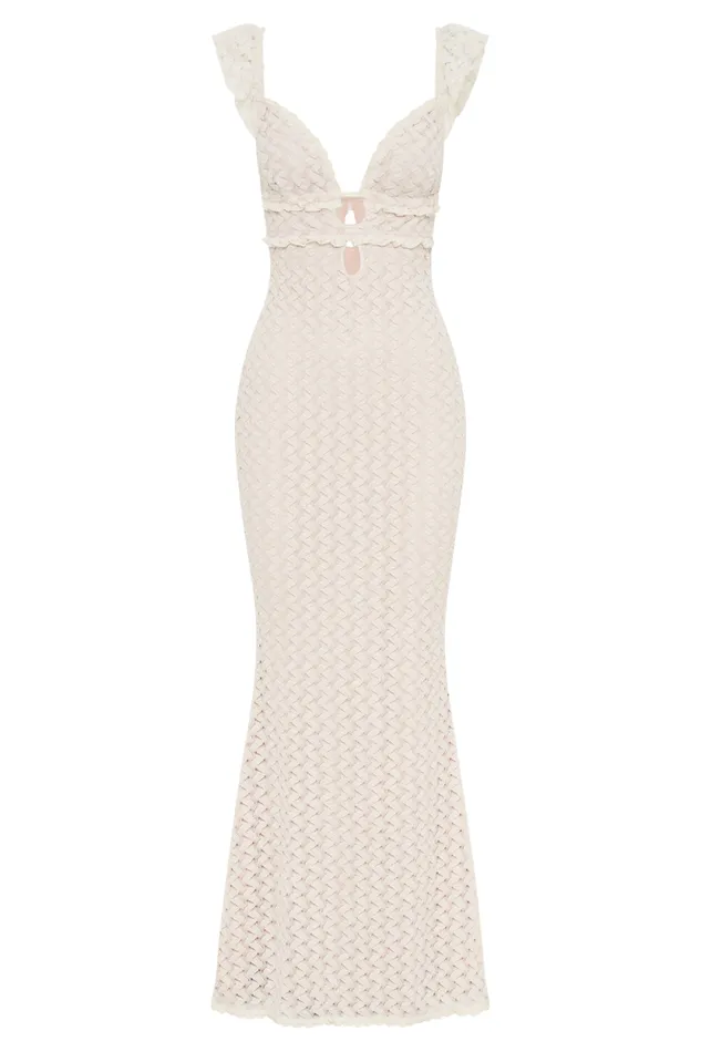 Women Meshki Dresses Ezra Lace Maxi Dress 8211 Ivory